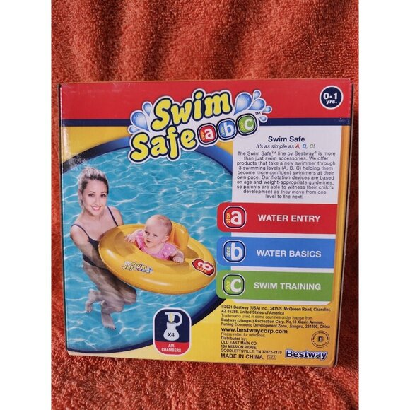 Swim Safe Abc Triple Ring Tube Baby Seat for Pool Swimming Back Support New - Picture 4 of 5